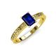 3 - Janina Classic Emerald Cut Blue Sapphire Solitaire Engagement Ring 