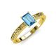 3 - Janina Classic Emerald Cut Blue Topaz Solitaire Engagement Ring 