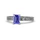 1 - Janina Classic Emerald Cut Tanzanite Solitaire Engagement Ring 