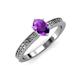 3 - Janina Classic Oval Cut Amethyst Solitaire Engagement Ring 