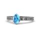 1 - Janina Classic Oval Cut Blue Topaz Solitaire Engagement Ring 
