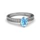 2 - Janina Classic Oval Cut Blue Topaz Solitaire Engagement Ring 