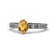 1 - Janina Classic Oval Cut Citrine Solitaire Engagement Ring 
