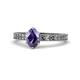 1 - Janina Classic Oval Cut Iolite Solitaire Engagement Ring 