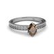 2 - Janina Classic Oval Cut Smoky Quartz Solitaire Engagement Ring 