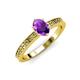 3 - Janina Classic Oval Cut Amethyst Solitaire Engagement Ring 
