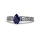 1 - Janina Classic Pear Cut Blue Sapphire Solitaire Engagement Ring 