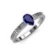 3 - Janina Classic Pear Cut Blue Sapphire Solitaire Engagement Ring 