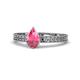 1 - Janina Classic Pear Cut Pink Tourmaline Solitaire Engagement Ring 