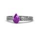1 - Janina Classic Pear Cut Amethyst Solitaire Engagement Ring 