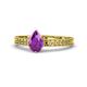 1 - Janina Classic Pear Cut Amethyst Solitaire Engagement Ring 