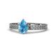 1 - Janina Classic Pear Cut Blue Topaz Solitaire Engagement Ring 