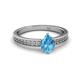 2 - Janina Classic Pear Cut Blue Topaz Solitaire Engagement Ring 