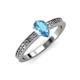 3 - Janina Classic Pear Cut Blue Topaz Solitaire Engagement Ring 