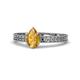 1 - Janina Classic Pear Cut Citrine Solitaire Engagement Ring 