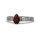 1 - Janina Classic Pear Cut Red Garnet Solitaire Engagement Ring 
