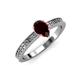 3 - Janina Classic Pear Cut Red Garnet Solitaire Engagement Ring 