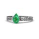 1 - Janina Classic Pear Cut Emerald Solitaire Engagement Ring 