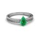 2 - Janina Classic Pear Cut Emerald Solitaire Engagement Ring 