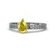 1 - Janina Classic Pear Cut Yellow Sapphire Solitaire Engagement Ring 