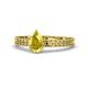 1 - Janina Classic Pear Cut Yellow Sapphire Solitaire Engagement Ring 