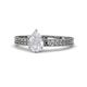1 - Janina Classic Pear Cut White Sapphire Solitaire Engagement Ring 
