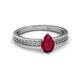 2 - Janina Classic Pear Cut Ruby Solitaire Engagement Ring 