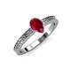 3 - Janina Classic Pear Cut Ruby Solitaire Engagement Ring 