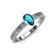 3 - Janina Classic Pear Cut London Blue Topaz Solitaire Engagement Ring 
