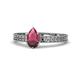 1 - Janina Classic Pear Cut Rhodolite Garnet Solitaire Engagement Ring 