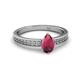 2 - Janina Classic Pear Cut Rhodolite Garnet Solitaire Engagement Ring 