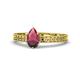 1 - Janina Classic Pear Cut Rhodolite Garnet Solitaire Engagement Ring 