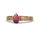 1 - Janina Classic Pear Cut Rhodolite Garnet Solitaire Engagement Ring 