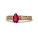 1 - Janina Classic Pear Cut Ruby Solitaire Engagement Ring 