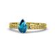 1 - Janina Classic Pear Cut London Blue Topaz Solitaire Engagement Ring 