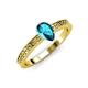 3 - Janina Classic Pear Cut London Blue Topaz Solitaire Engagement Ring 