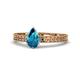 1 - Janina Classic Pear Cut London Blue Topaz Solitaire Engagement Ring 