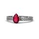 1 - Janina Classic Pear Cut Ruby Solitaire Engagement Ring 