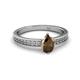 2 - Janina Classic Pear Cut Smoky Quartz Solitaire Engagement Ring 