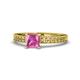 1 - Janina Classic Princess Cut Lab Created Pink Sapphire Solitaire Engagement Ring 