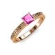 3 - Janina Classic Princess Cut Lab Created Pink Sapphire Solitaire Engagement Ring 