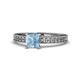 1 - Janina Classic Princess Cut Aquamarine Solitaire Engagement Ring 