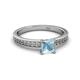 2 - Janina Classic Princess Cut Aquamarine Solitaire Engagement Ring 