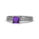 1 - Janina Classic Princess Cut Amethyst Solitaire Engagement Ring 