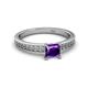 2 - Janina Classic Princess Cut Amethyst Solitaire Engagement Ring 