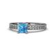 1 - Janina Classic Princess Cut Blue Topaz Solitaire Engagement Ring 