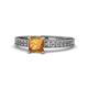 1 - Janina Classic Princess Cut Citrine Solitaire Engagement Ring 