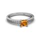 2 - Janina Classic Princess Cut Citrine Solitaire Engagement Ring 