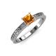 3 - Janina Classic Princess Cut Citrine Solitaire Engagement Ring 