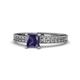 1 - Janina Classic Princess Cut Iolite Solitaire Engagement Ring 
